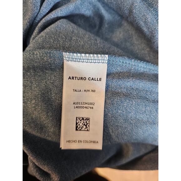 Arturo Calle Mens Blue Long Sleeve Round Neck T-Shirt Size Medium - Picture 5 of 7